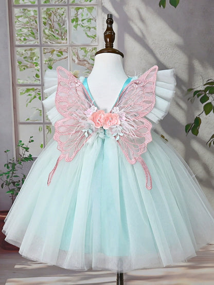 Enchanted Green Floral Party Dress