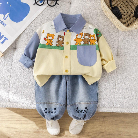 Boys' Outfit with Teddy Bears and Jeans