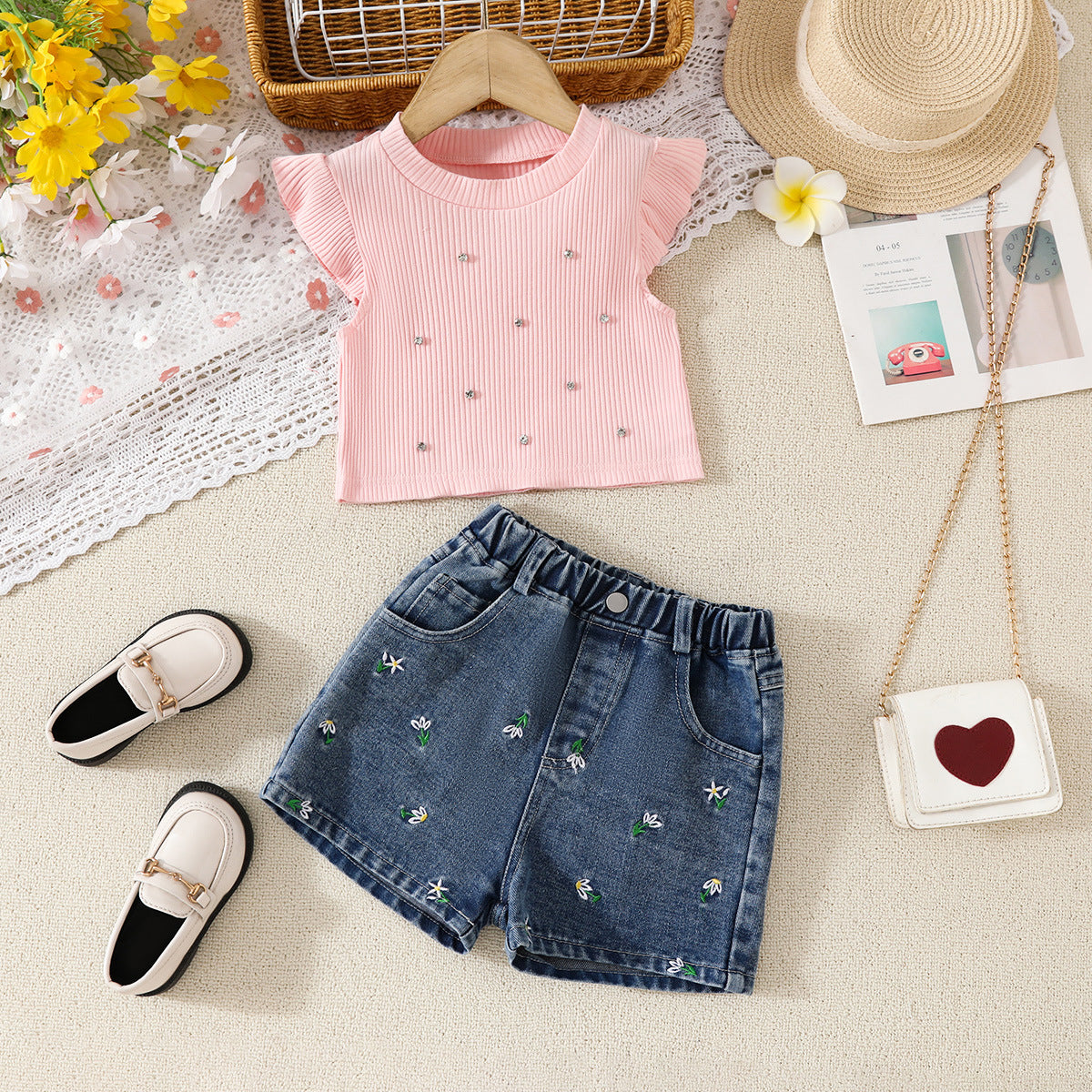 Girls' Floral Outfit Set