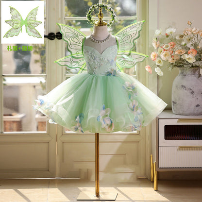 Green Party Dress with Wings