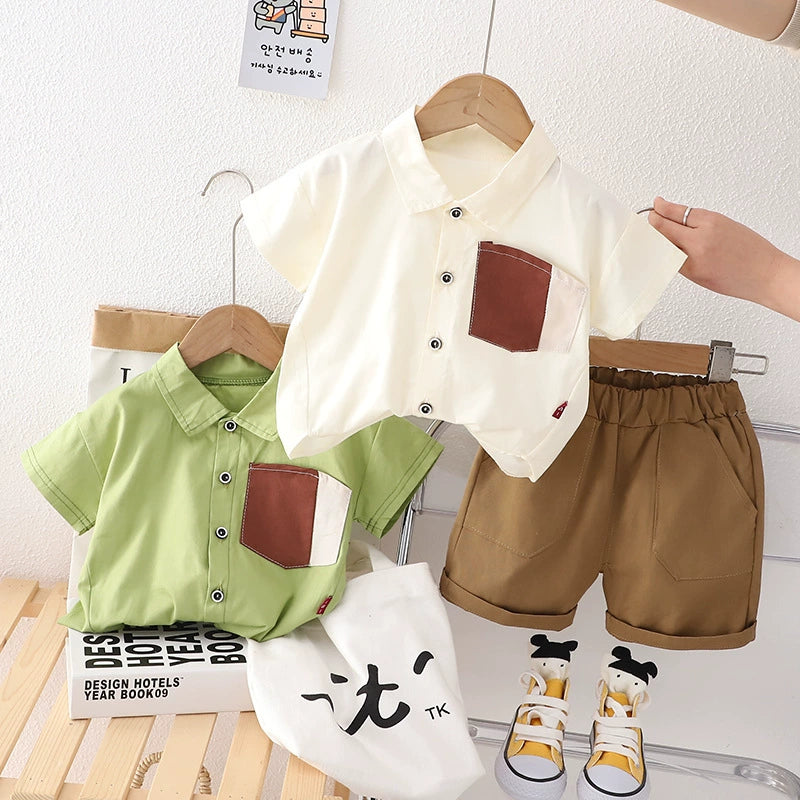 Boys' Set with Buttons and Pocket