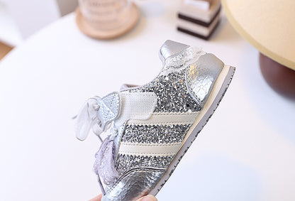 Girls' Rhinestone Sneakers with Bows