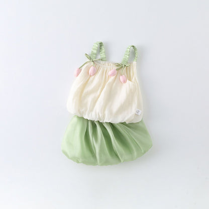 Children's Girls Boutique Set Tulips