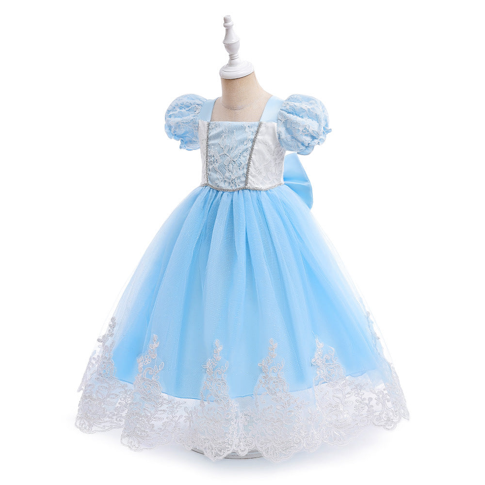 Blue Floral Party Dress