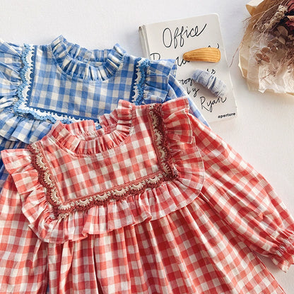 Children's Plaid Collar Dress