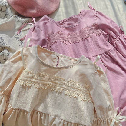 Children's Lace Dress with Bows