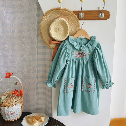 Children's Dress with Fruit Bow