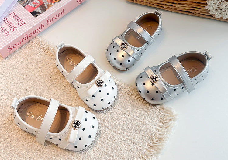 Girls' Polka-Dot and Flower Shoe