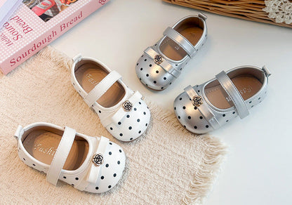 Girls' Polka-Dot and Flower Shoe