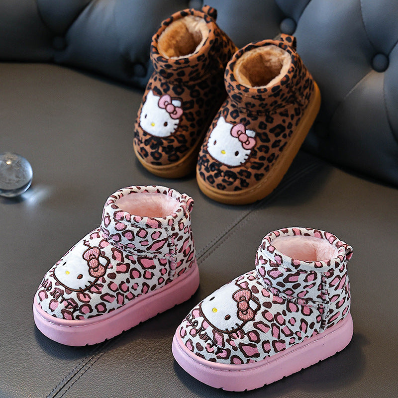 Fashion Boots PU Short Plush Warm Girls Boots