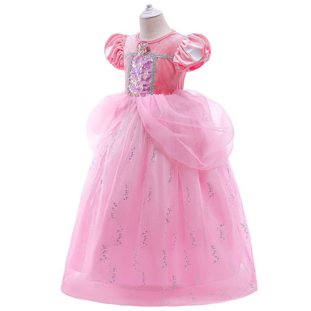 Pink Sequined Children's Dress + Accessories