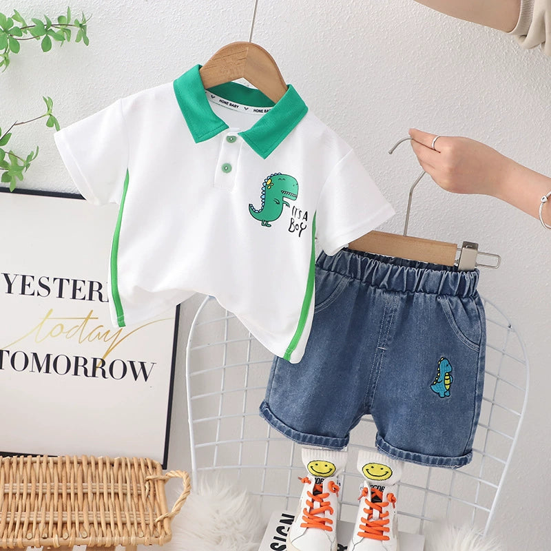 Boys' Dino Polo Shirt Set