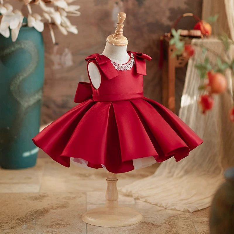 Red Pearl Children's Party Dress