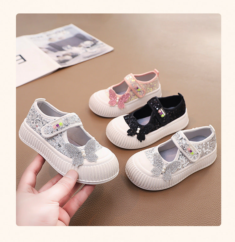 Zapatos de mariposa brillantes para mujer y niños 
