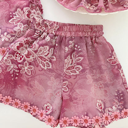 Children's Lace Floral Set