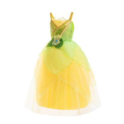 Green sequined party dress + accessories