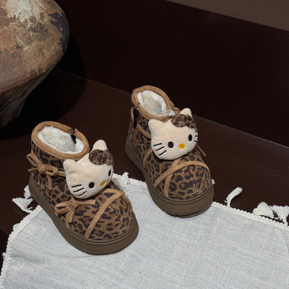 Hello Kitty Slippers For Women Plush Kawaii Cute Sanrio Home Warm Cotton Slippers