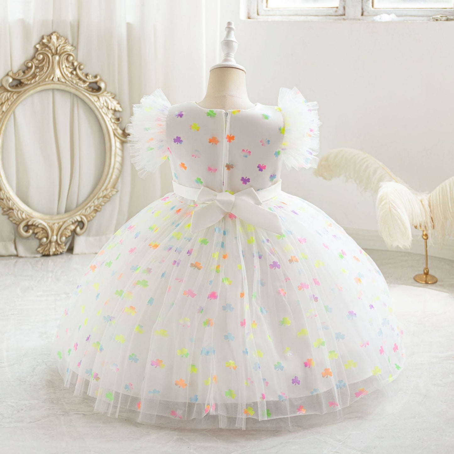 Vestido de fiesta de Navidad con lazo 