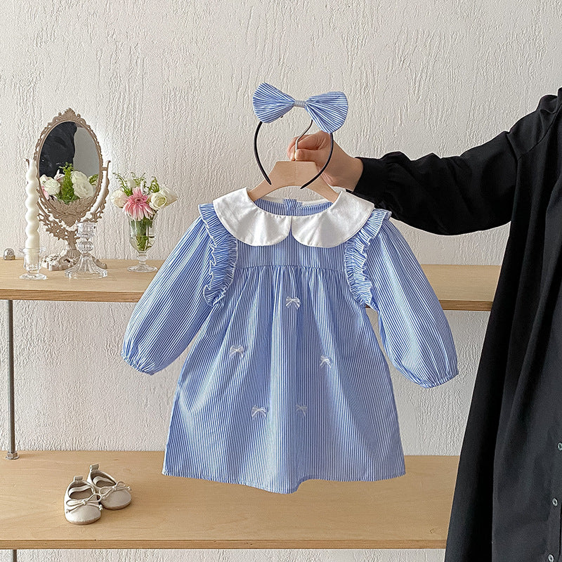 Body/ Striped Children's Dress with Bow