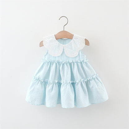 Children's Dress with Lace Collar Layers