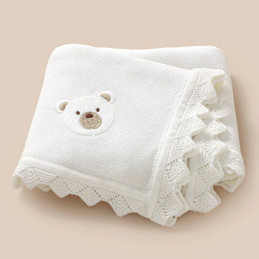Teddy Bear Knitted Blanket