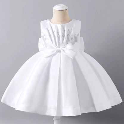 Children's Party Dress with Pearls and Bow