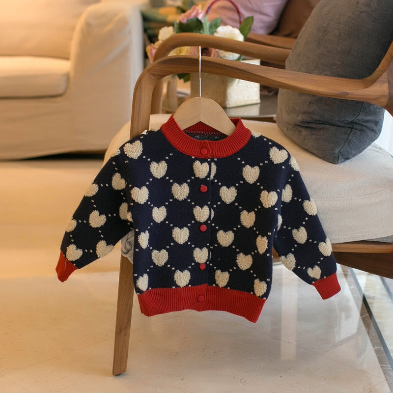 Botones de chaqueta para mujer y niño con corazones pequeños 