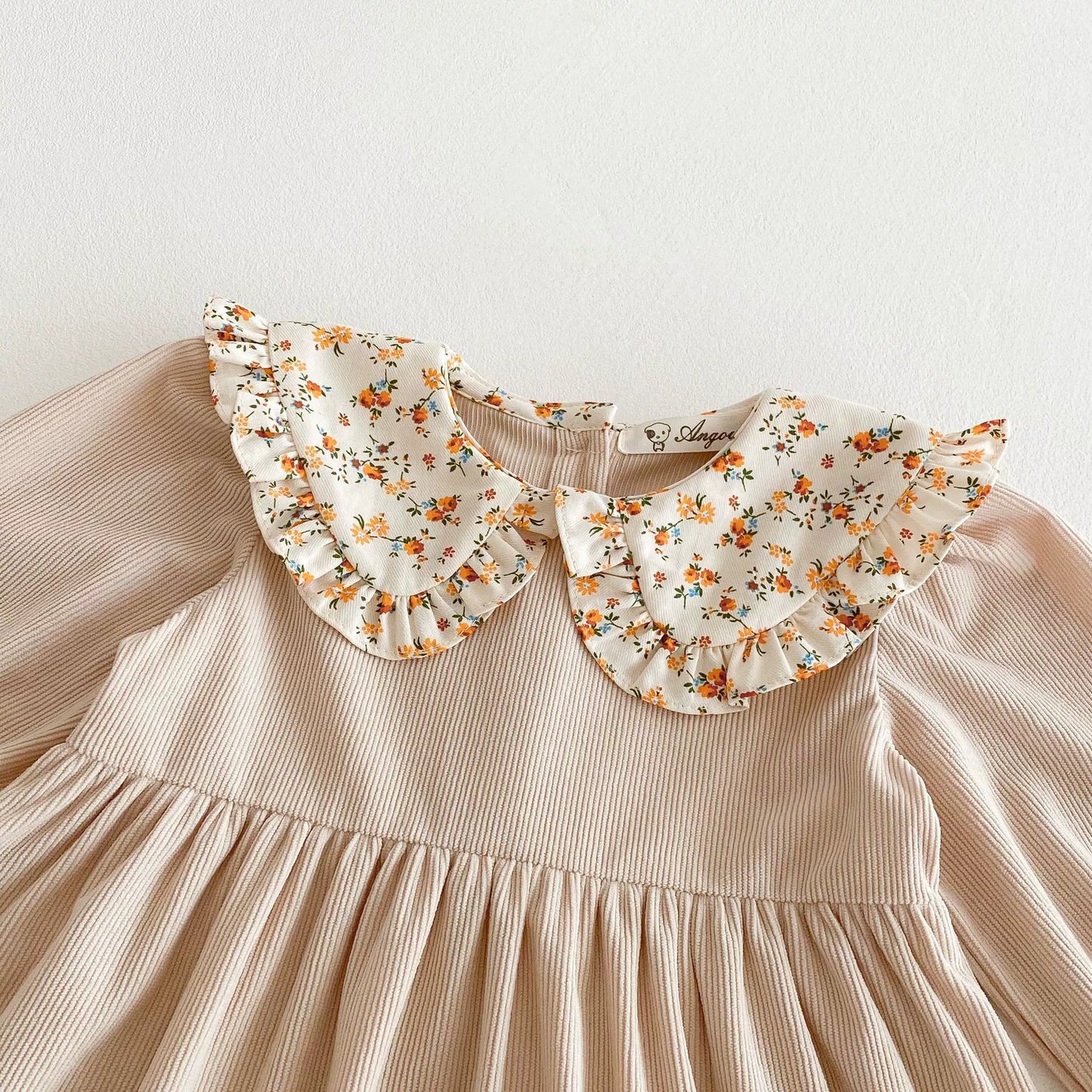 Children's Dress with Flower Collar