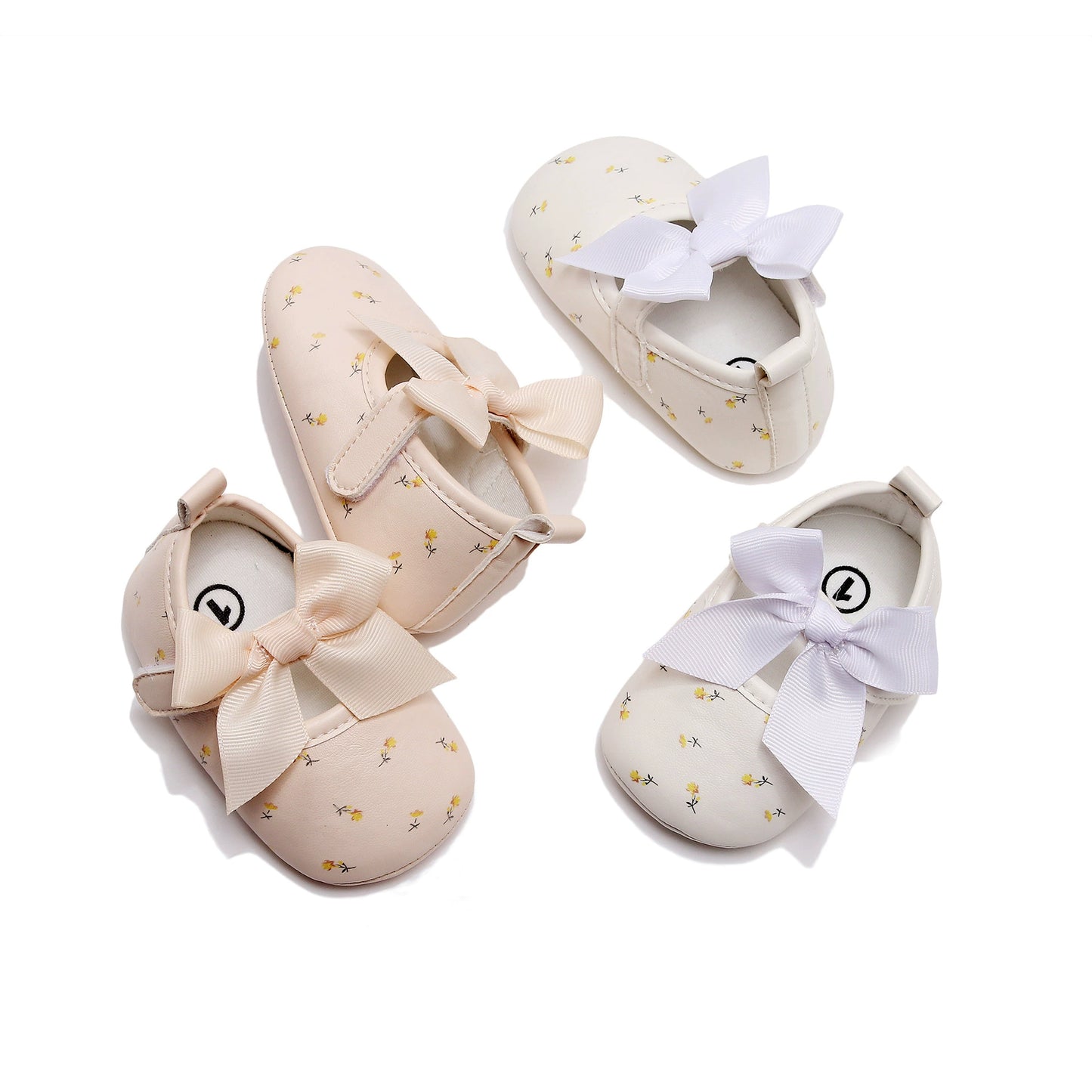 Baby Shoes with Little Flowers and Bows