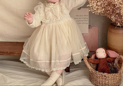 Children's Lace Bow Dress