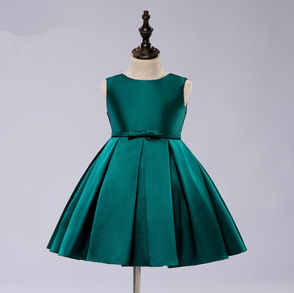 Vestido de fiesta con lazo y camiseta sin mangas 