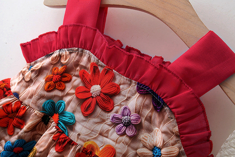 Floral dress with hat for girls