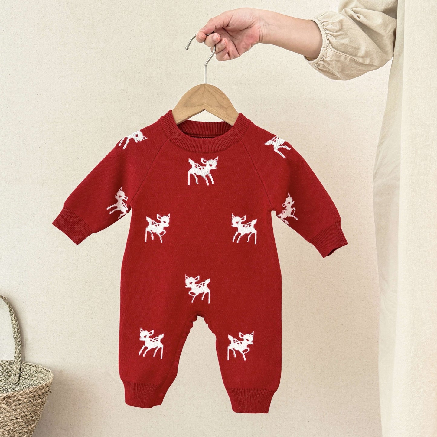 Children's Knitted Jumpsuit with Animal Print