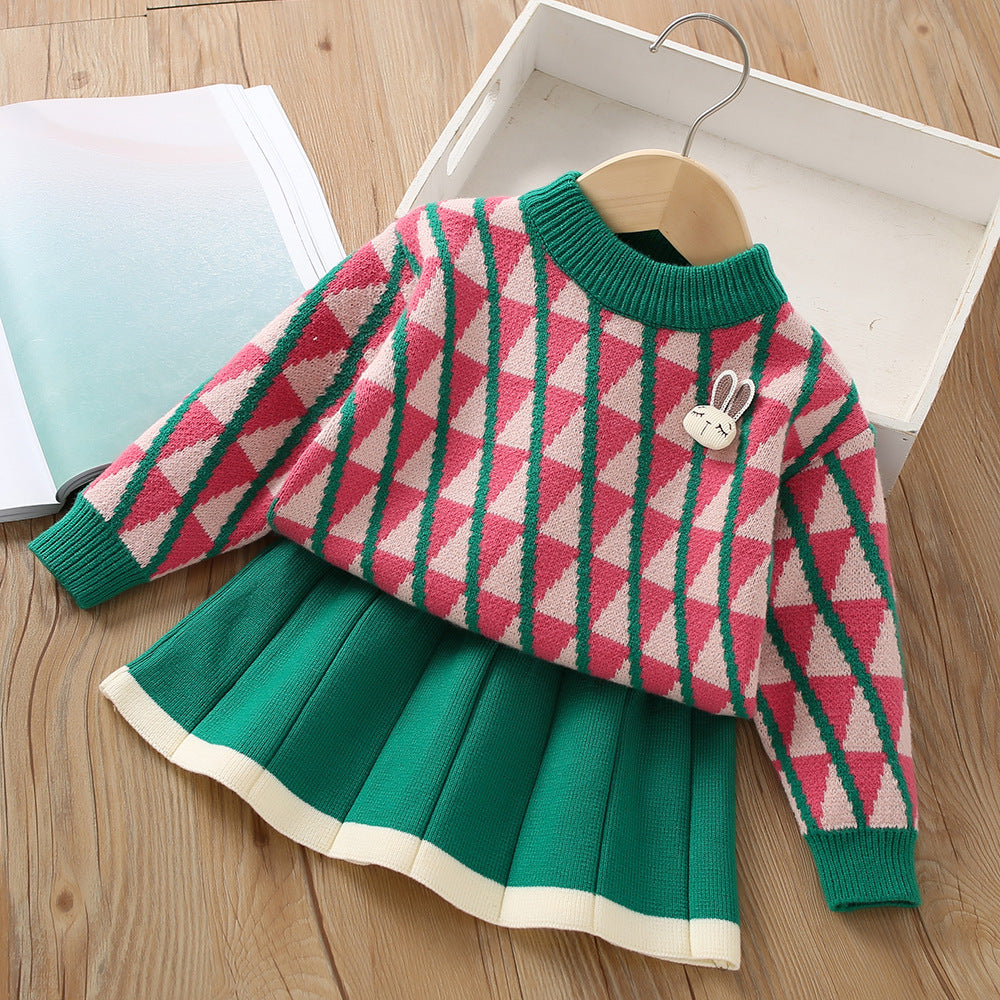 Girls' Knit Bunny Outfit