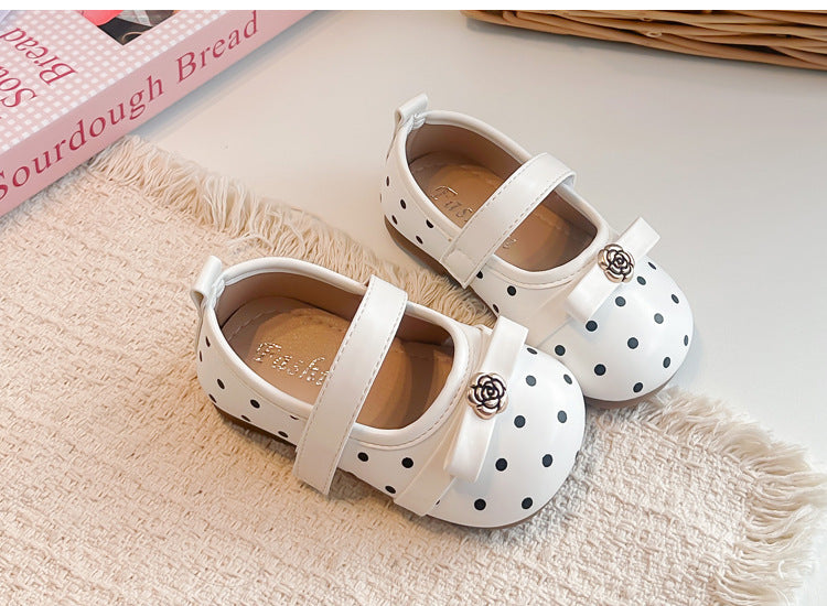 Girls' Polka-Dot and Flower Shoe