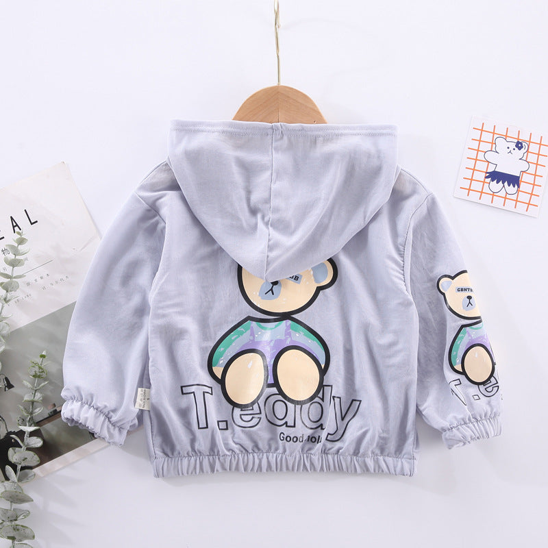 Blusa infantil con cremallera y oso 