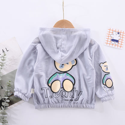 Blusa infantil con cremallera y oso 