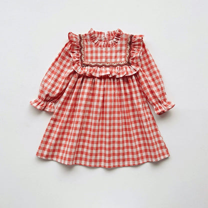 Children's Plaid Collar Dress