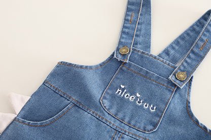 Children's Denim Overalls with Shirt