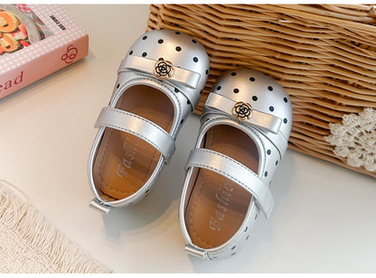 Girls' Polka-Dot and Flower Shoe