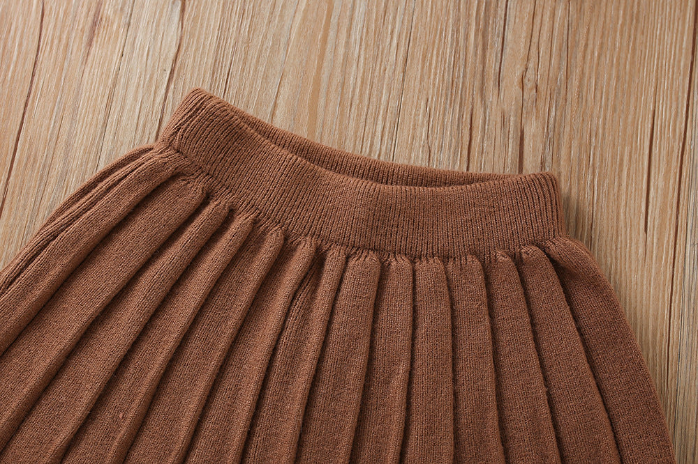 Mussi Girls' Knitted Outfit with Small Flowers