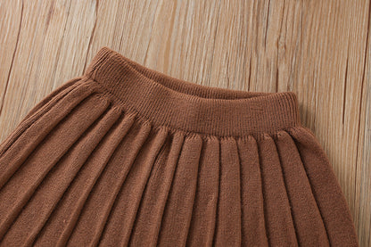 Mussi Girls' Knitted Outfit with Small Flowers