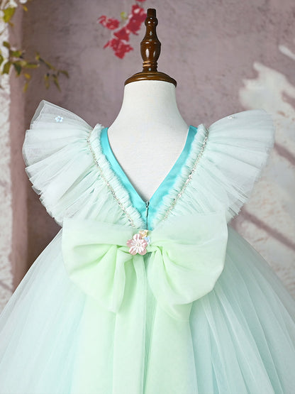 Blue Floral Party Dress for Girls