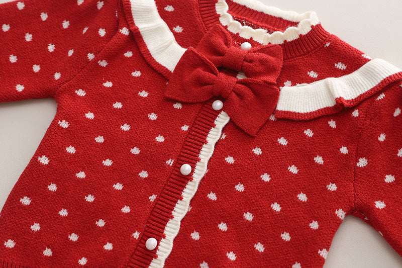 Girls' Knitted Set with Bows