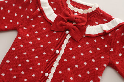 Girls' Knitted Set with Bows