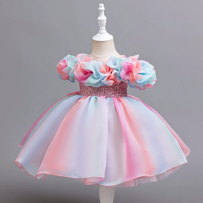 Colors Puffy Children's Party Dress