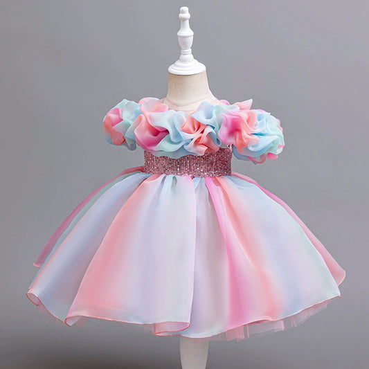 Colors Puffy Children's Party Dress