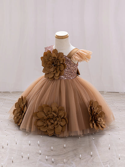 Elegant Girl Princess Dress Small Flying Sleeves