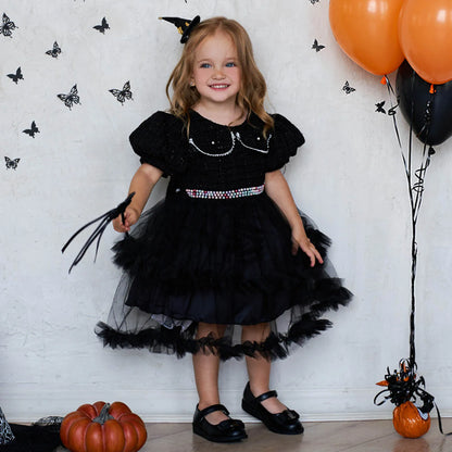 Vestido de bruja negra para niña