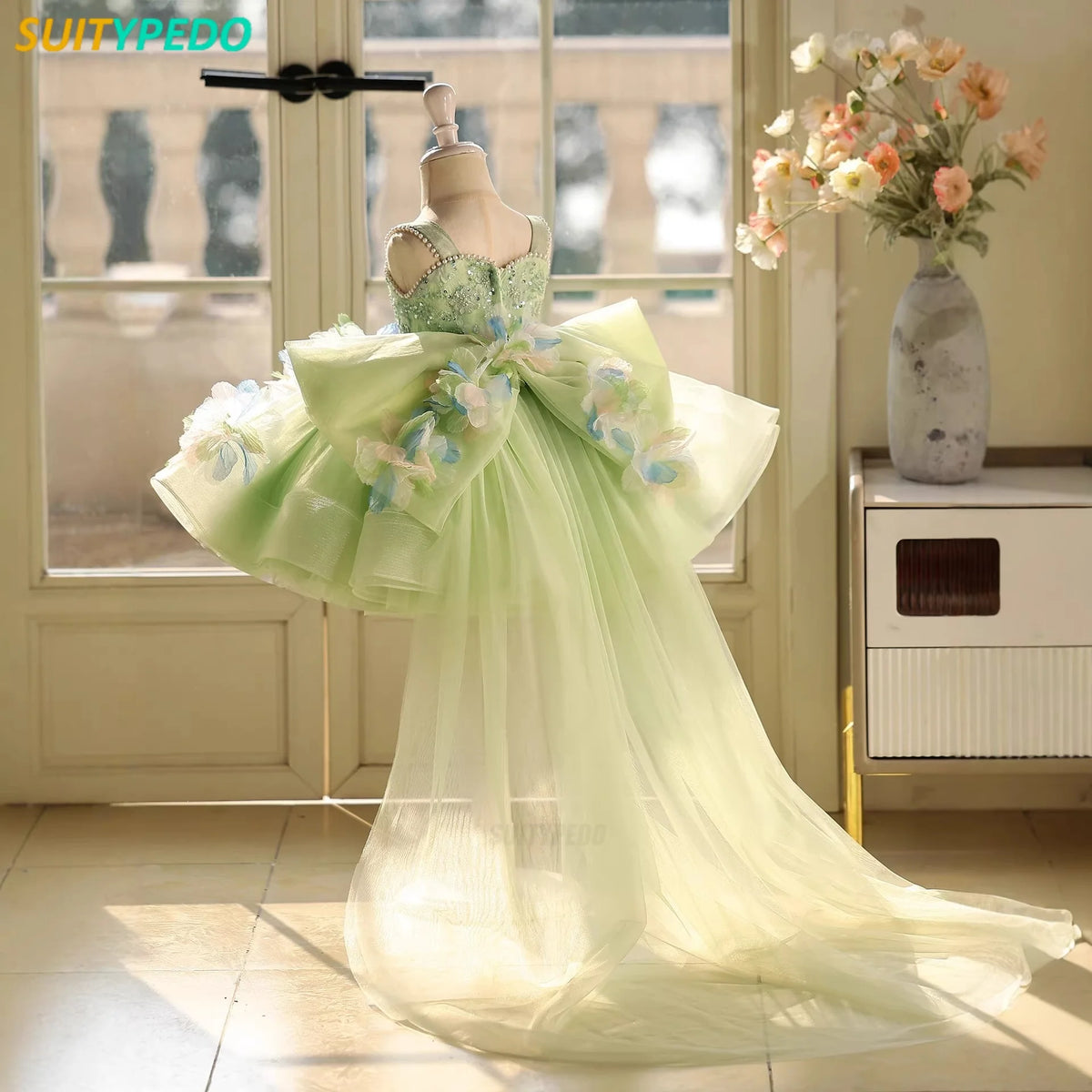 Wedding Banquet Flower Kids Fairy Dress Birthday Party Princess Dresses